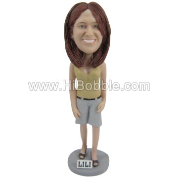 Casual Lady Custom Bobbleheads From Your Photos