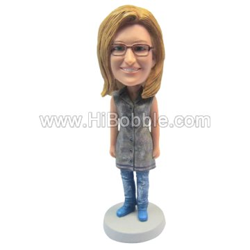 Casual Female Custom Bobbleheads From Your Photos