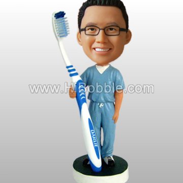 Dentist withTooth BrushHolder                                      bobblehead Custom Bobbleheads From Your Photos