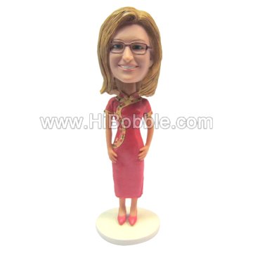 Chinese cheongsam Custom Bobbleheads From Your Photos