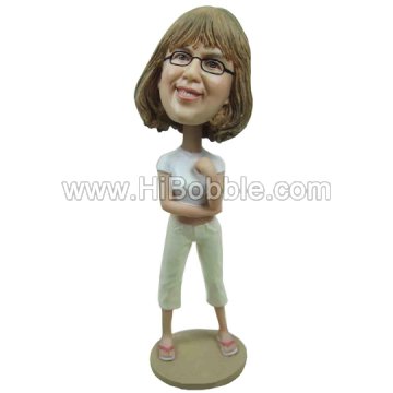 Casual Lady Custom Bobbleheads From Your Photos