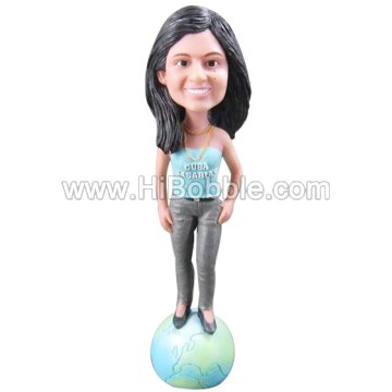 Casual Lady Custom Bobbleheads From Your Photos