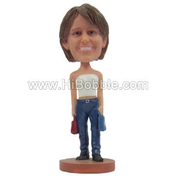 Casual Lady Custom Bobbleheads From Your Photos