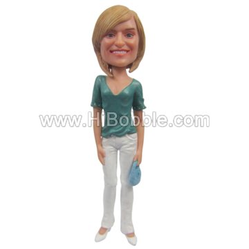 Casual Lady Custom Bobbleheads From Your Photos